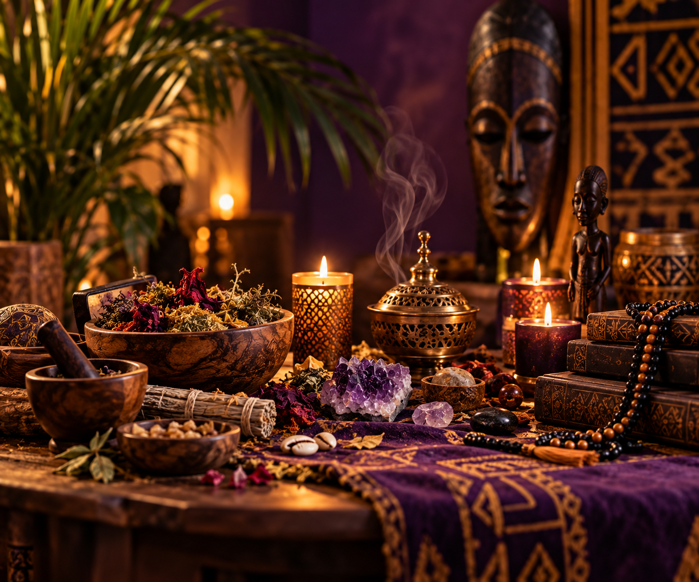 Traditional spiritual guidance and consultation imagery